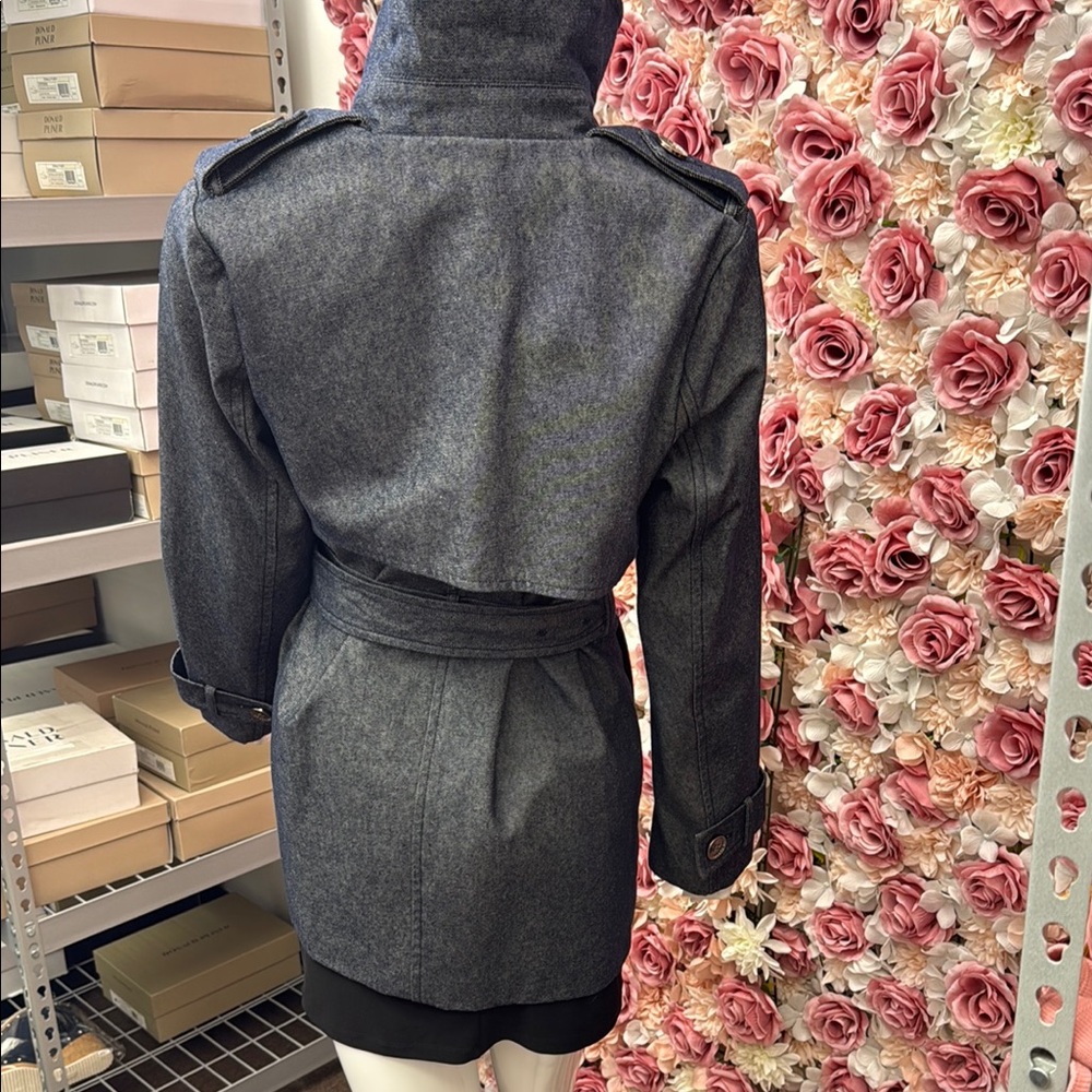 BCBGMaxAzria Gray Belted Trench Coat SPL - Picture 6 of 6